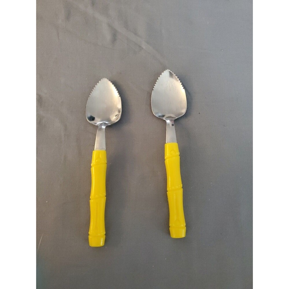 Vintage grapefruit spoons With Faux Bamboo Handle Set Of 2